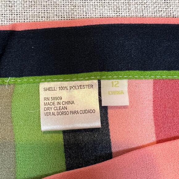 Gianni Bini Multicolored Striped Skirt Size 12 Midi A Line Candy Stripe - Picture 5 of 9